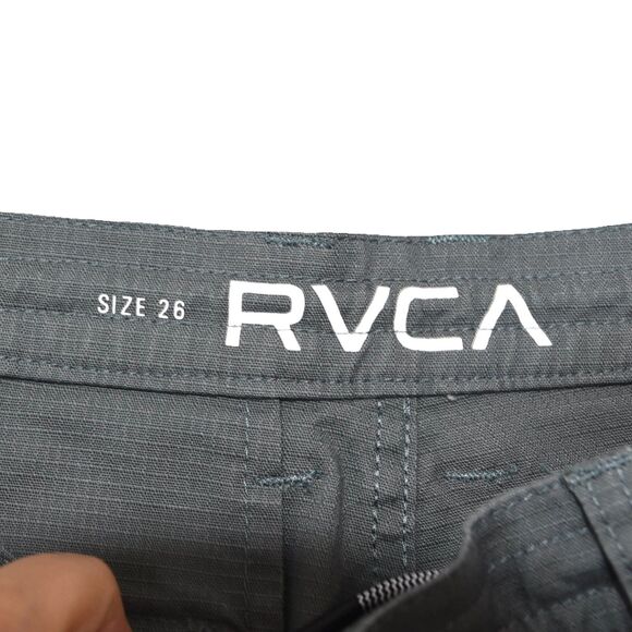 RVCA Board Shorts Mens 26 Ripstop Concrete Gray Hybrid Shorts - Picture 4 of 8